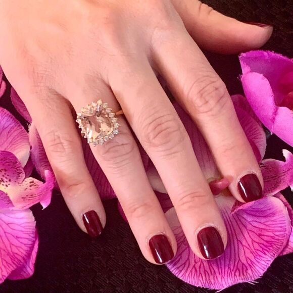 Tourmaline Rubellite Diamond Ring 14 kt 7.45 tcw Certified $5,950 013308 - Picture 1 of 12